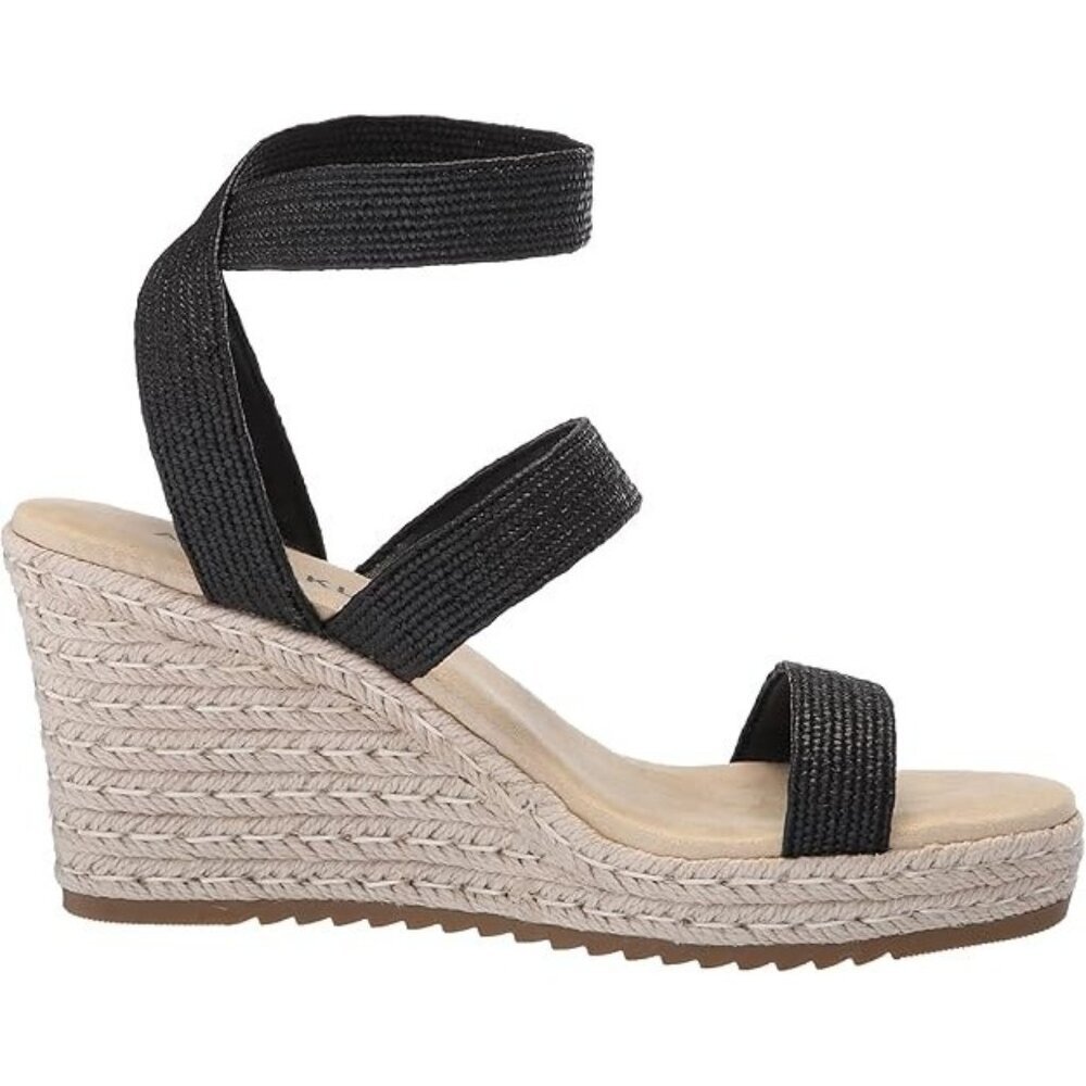 Anne Klein Women's Willa Espadrille Wedge Sandals Black, 7.5 NIB - Picture 2 of 7